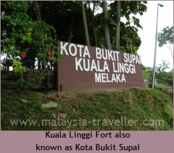 Kuala Linggi Fort Supai Hill Fort Dutch Fort Melaka